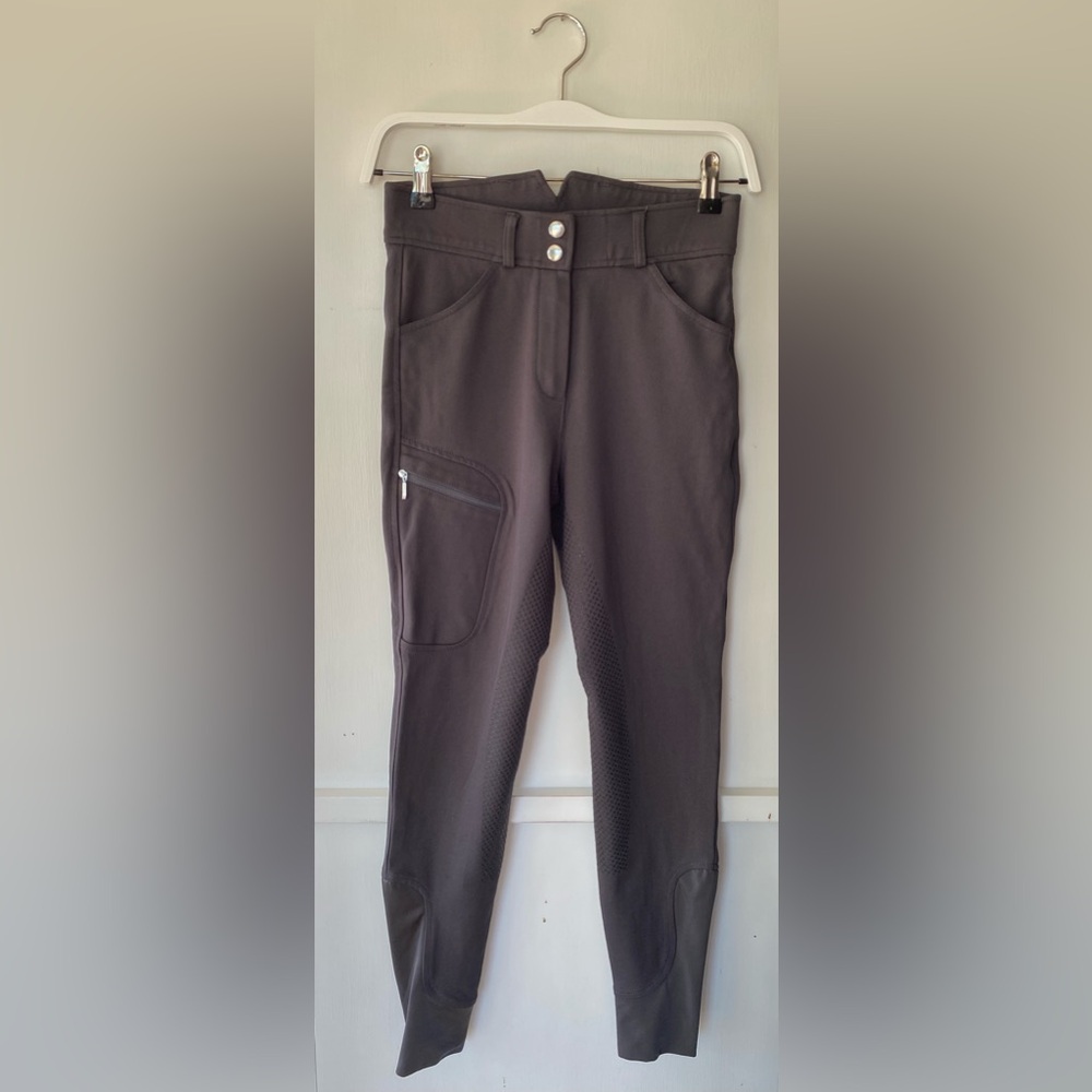 Full-Seat Women’s Equestrian Breeches Horse Riding Pants Charcoal Gray Size 24
